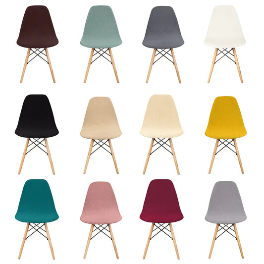 Jacquard Shell Chair Cover Stretch Dining Chair Cover Seat Covers Slipcover Furniture Protector Hotel Home Living Room Removable