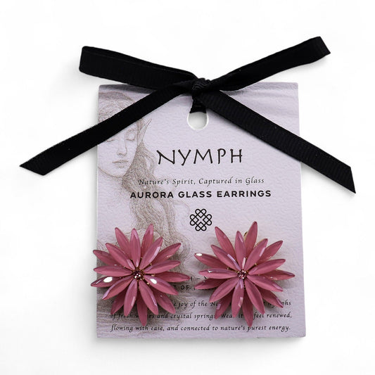 Soft Pink - Vintage Glass - Flowers - Earrings