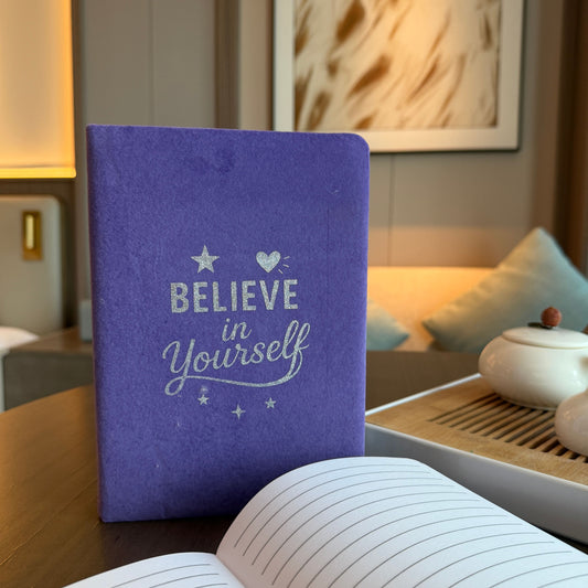 Lavender Velvet Notebook - 80 pages - Believe Yourself