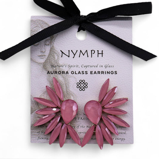 Soft Pink - Vintage Glass - Angel Wings - Earrings