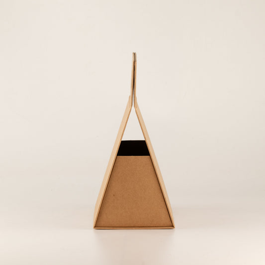 Flat Pack Gift Box - Hand Box (20x10x20cm) - Brown Craft