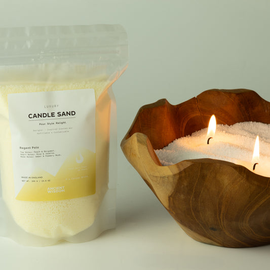 Fragranced Candle Sand - Mocha Brown - Crimson Crystal - 300g