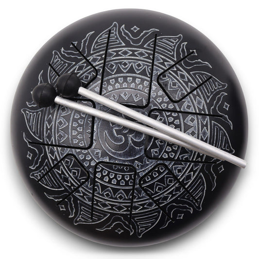 Happy Drum Om Mandala Engraved- 22x15cm