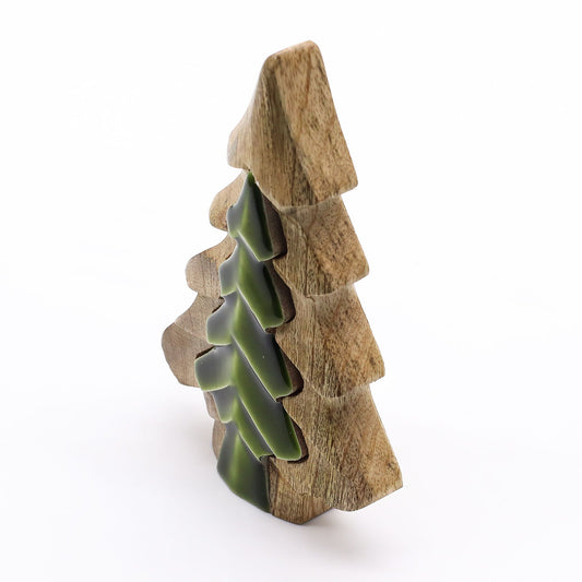 Lost in the Forrest - Small Tree in a Tree Wooden Decoration - 15x10cm