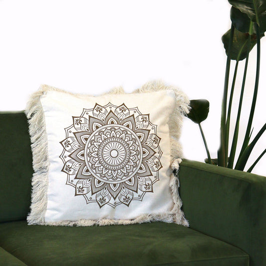 Lotus Mandala Cushion Cover - 45x45cm - bronze