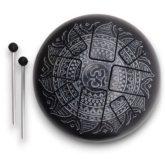 Happy Drum Om Mandala Engraved- 22x15cm