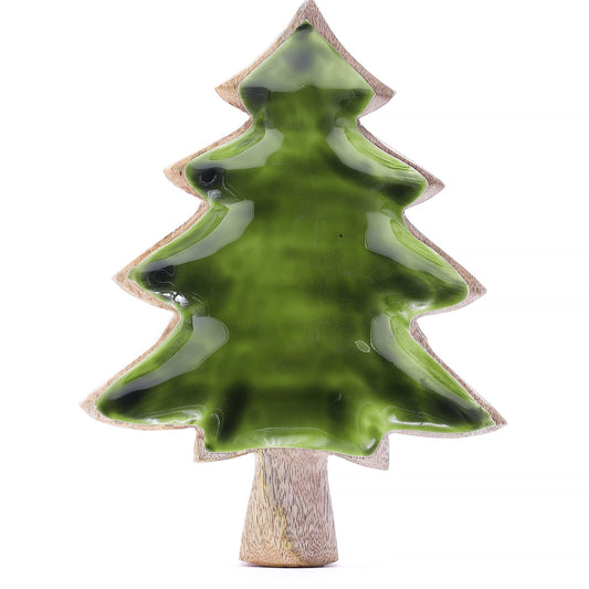 Lost in the Forrest - Enamel Tree Wooden Bowl - 25x19cm