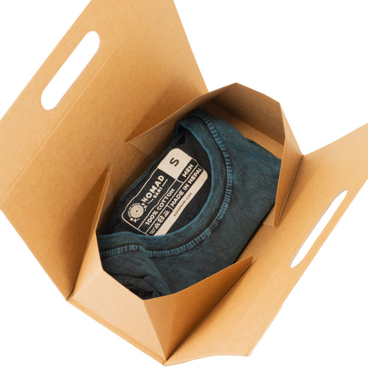 Flat Pack Gift Box - Hand Box (20x10x20cm) - Brown Craft
