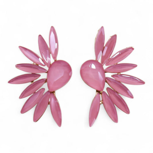 Soft Pink - Vintage Glass - Angel Wings - Earrings