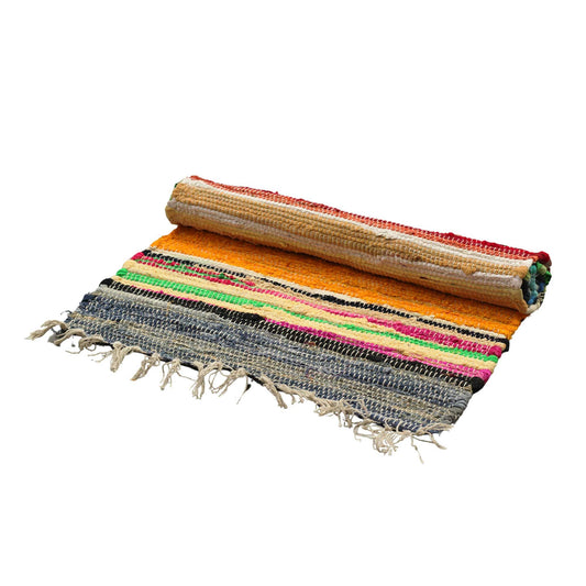 Small Rag Rug - 50x90cm - premium quality - Rainbow Colours