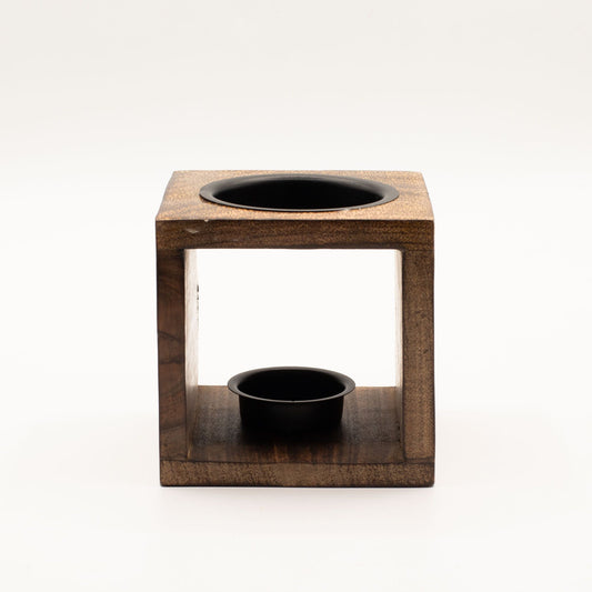 Square Mango Wood Oil Burner - Elephant