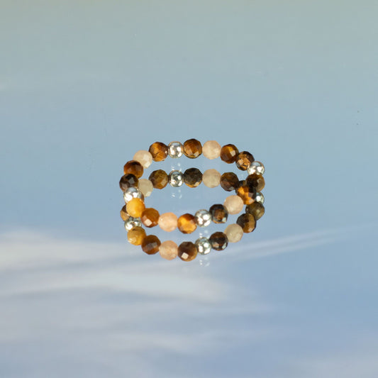 Nymph Spirit Gemstone Ring Set - Sea Sunset