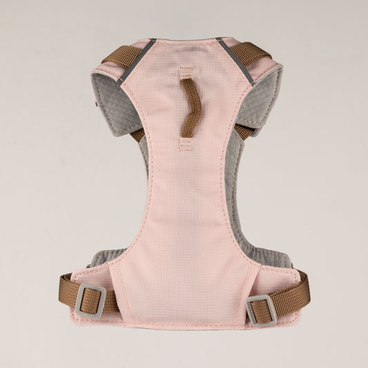 PAW - S (4-8Kg) Dog Step-in Guardian Harness with Reflective Mesh - Soft Pink - Rose Quartz Charm