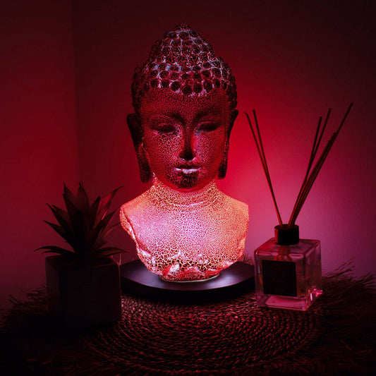 Buddha Bust Lamp Molton Lava - Oval stand