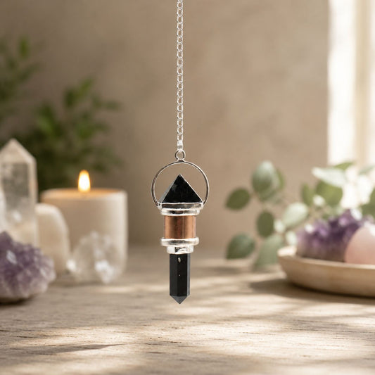 The Night Watcher- Combo Piece Copper Pendulum - Obsidian