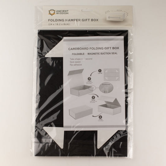 Flat Pack Gift Box - Med Hamper (24x18.2x8cm) - Black