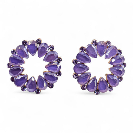 Lavender - Vintage Glass - Loop - Earrings