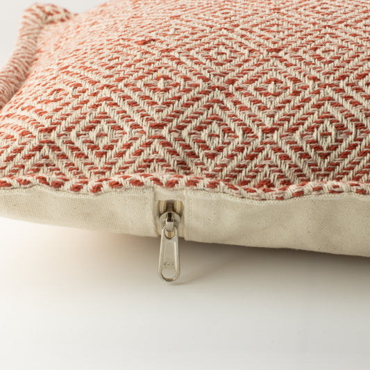 Classic Cushion Cover - Burgundy Squares- 30x50cm - Lumber Style