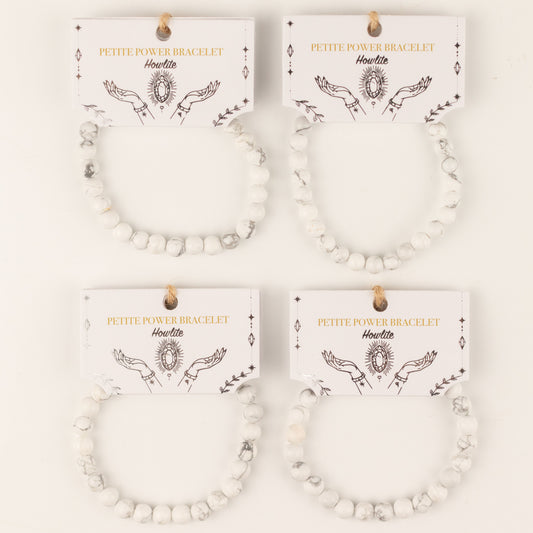 Petite Power Bracelet (17cmx6mm) - Howlite