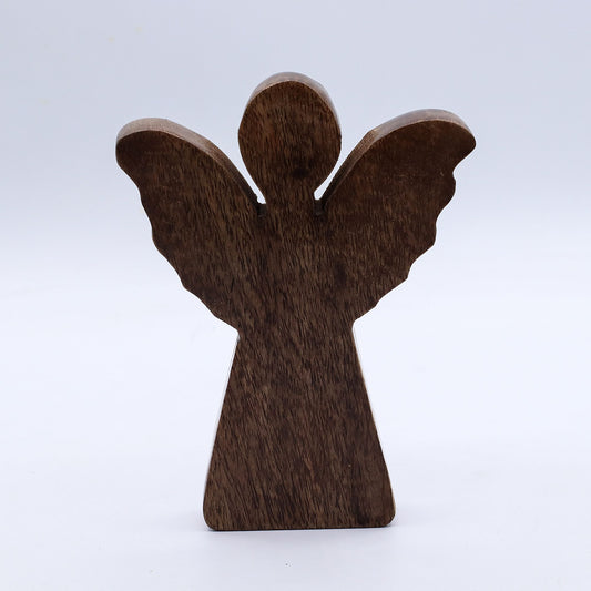 Medium Mango Wood Angel - Gold Decor