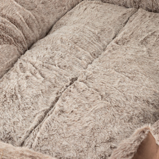 PAW Bed – Small Plush Teddy Brown – 60 × 45 × 17cm