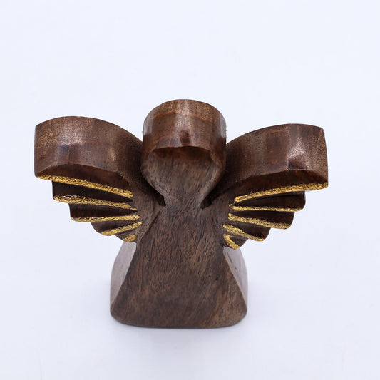 Medium Mango Wood Angel - Gold Decor