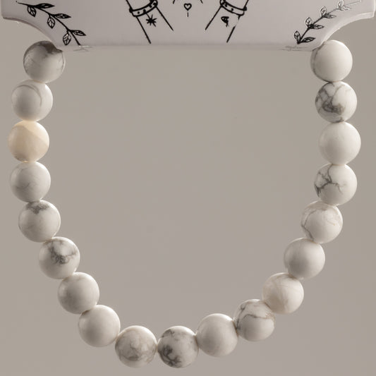 Petite Power Bracelet (17cmx6mm) - Howlite
