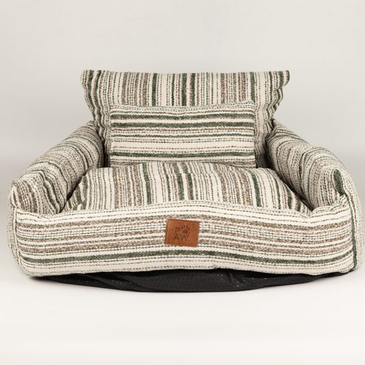 PAW Bed – Medium Sofa – Brown Stripes – 60 × 60 × 28cm