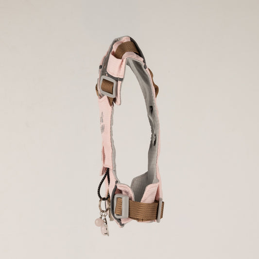 PAW - XS (2-4Kg) Dog Step-in Guardian Harness with Reflective Mesh - Soft Pink - Rose Quartz Charm