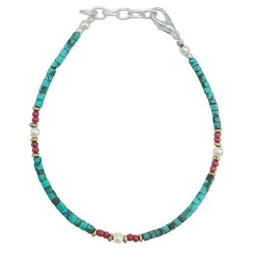 Nepalese Extra Fine Gem Bracelet - Turquoise Beads