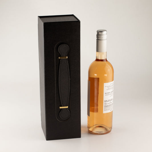 Flat Pack Gift Box - Wine Box Shape (33.5x10x10.5cm) - Black