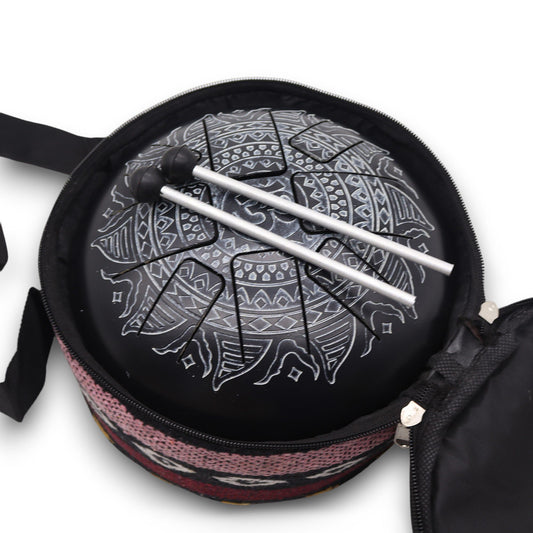 Happy Drum Om Mandala Engraved- 22x15cm