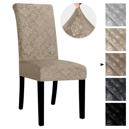 Velvet Dining Chair Cover Soft Stretch Chair Slipcover Solid Color Seat Cover Elegant Furniture Cover For Home Hotel Banquet