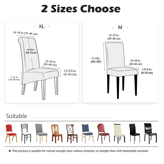 waterproof High Back XL/M Size solid Chair Cover Stretch dress for Chair Covers for Dining Room Wedding Banquet Home Decor Case