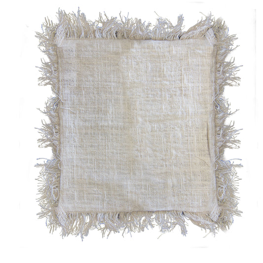 Linen Cushion Cover 60x60cm with fringe