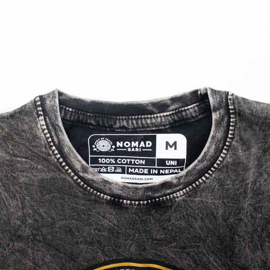 Nomad Sari Stonewashed Cotton T-Shirt - Rebel - Charcoal - Medium