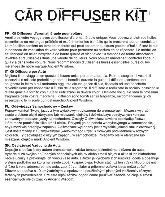 Car Diffuser Kit - Flower of Life - 30mm
