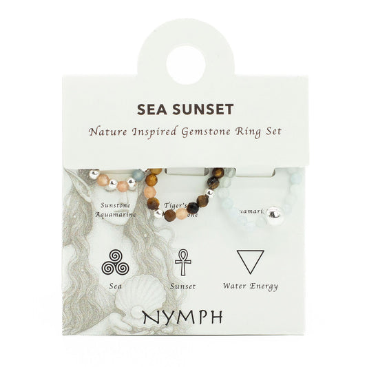 Nymph Spirit Gemstone Ring Set - Sea Sunset