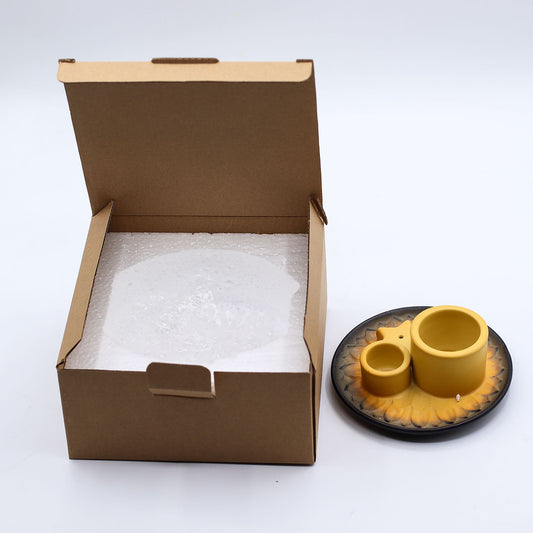 Palo Santo Stick & Smudge Holder - Mandala - Sand & Grey