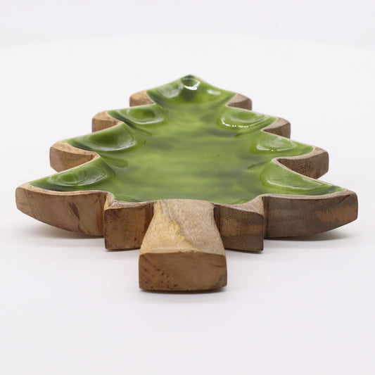 Lost in the Forrest -  Enamel Tree Wooden Bowl - 25x19cm