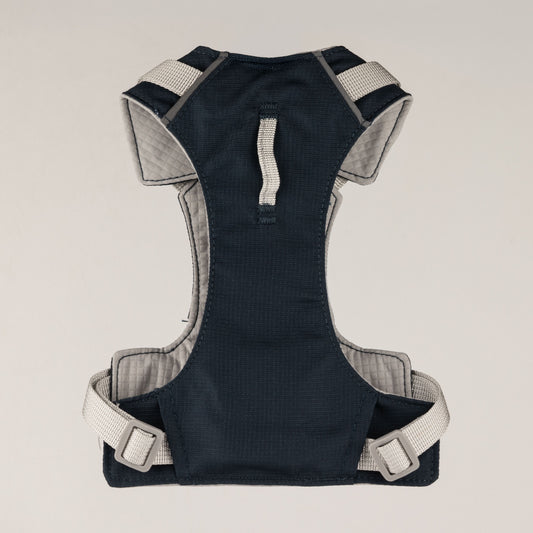 PAW - S (4-8Kg) Dog Step-in Guardian Harness with Reflective Mesh - Rock Grey - Black Obsidian Charm