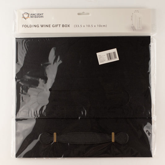 Flat Pack Gift Box - Wine Box Shape  (33.5x10x10.5cm) - Black