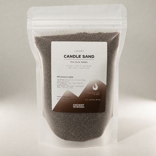 Fragranced Candle Sand - Chocolate Brown - Millionaire Gold - 300g
