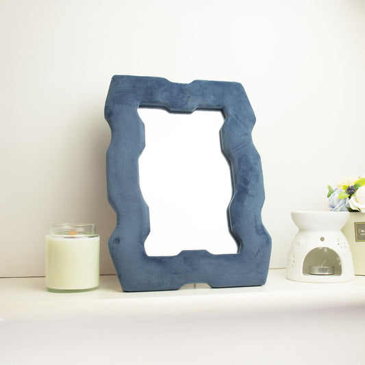 Soft Squiggly Mirror – Chunky Frame – Royal Blue (30.5x22.5x2.3cm)