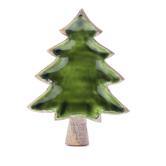 Lost in the Forrest -  Enamel Tree Wooden Bowl - 25x19cm
