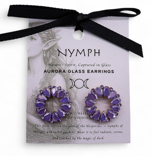 Lavender - Vintage Glass - Loop - Earrings