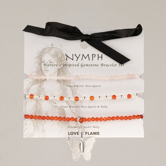 Nymph Spirit Gemstone Bracelet Set - Love & Flame