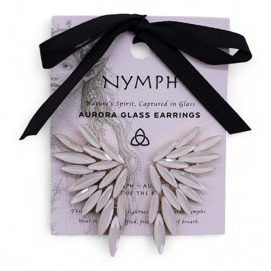 Pearl - Vintage Glass - Angel Wings - Earrings