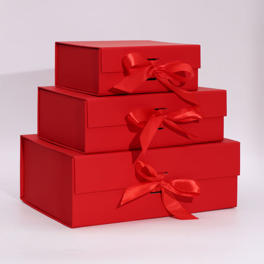 Flat Pack Gift Box - Large  (28.2x20.2x9.2cm) - Red