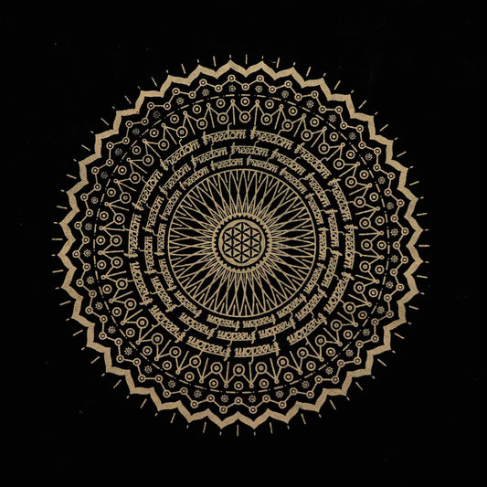 Oversized Stonewash Tote Bag 14oz - Freedom Mandala